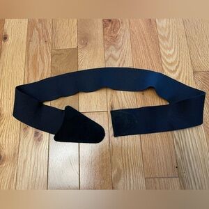 Genuine Leather Elastic Stretchy Belt Black Small Vintage